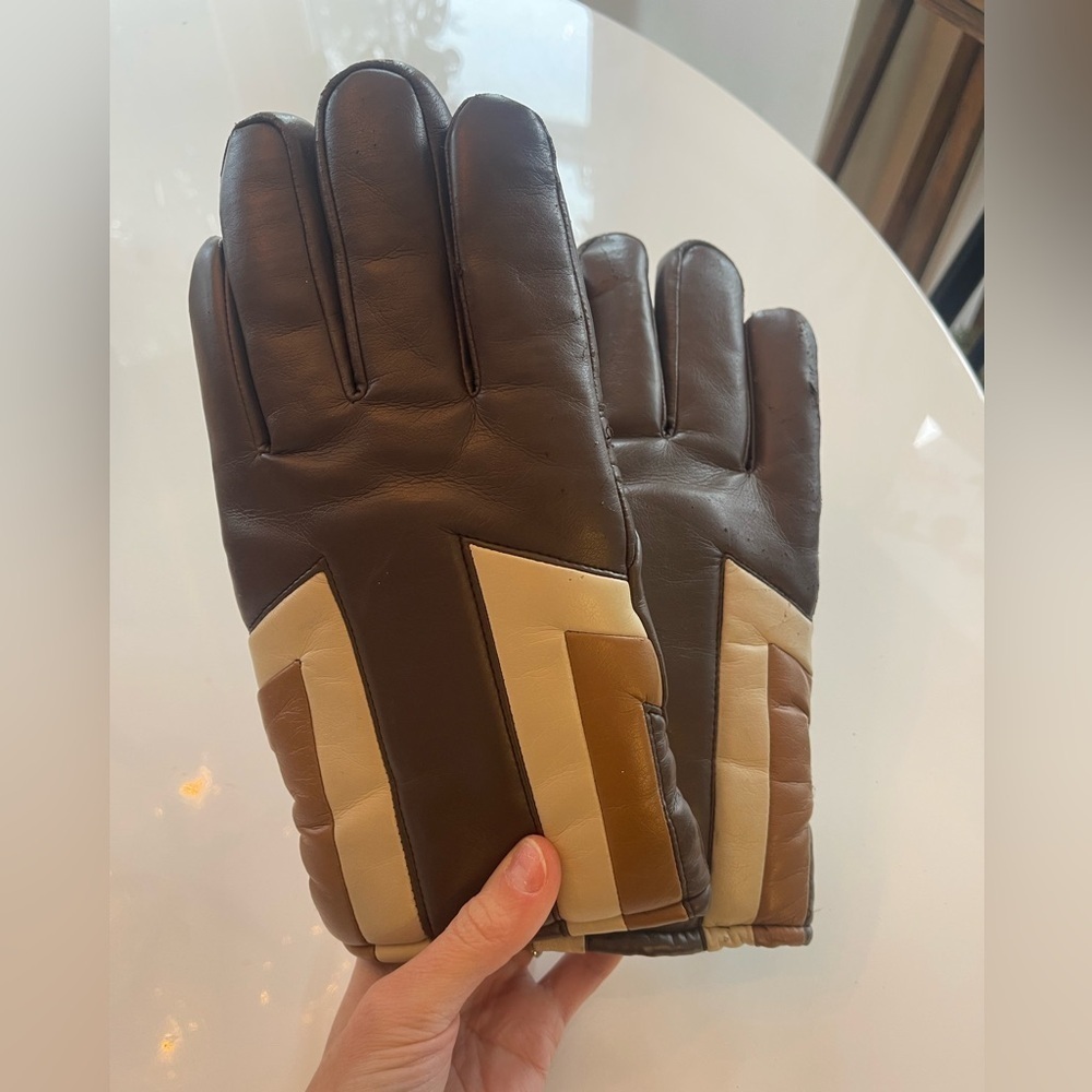 Vintage Wells Lamont Retro Striped Gloves - L